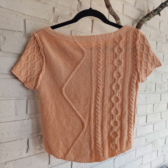 NWOT FREE PEOPLE Baby Cable Tee Large - Picture 5 of 6